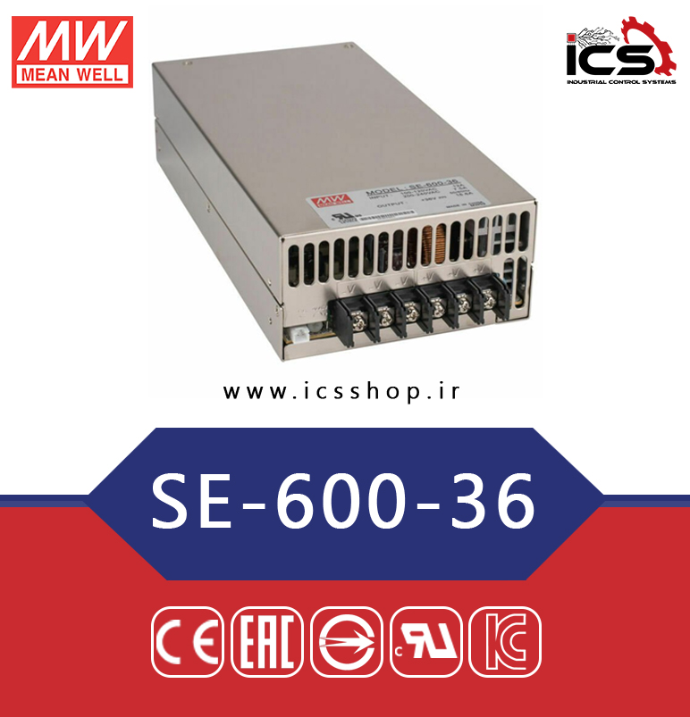 se-600-36 منبع تغذیه 36 ولت 16.6 آمپر مین ول مدل SE-600-36 - Image 1